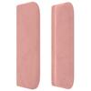 Tête de lit - Avec oreilles - Velours rose - Pieds en bois robustes - Hauteur réglable