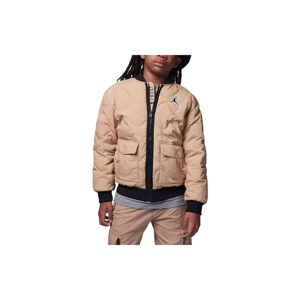 Jordan Embroidered Letter Casual Down Jacket Kids Outerwear Maize FZ6538-200