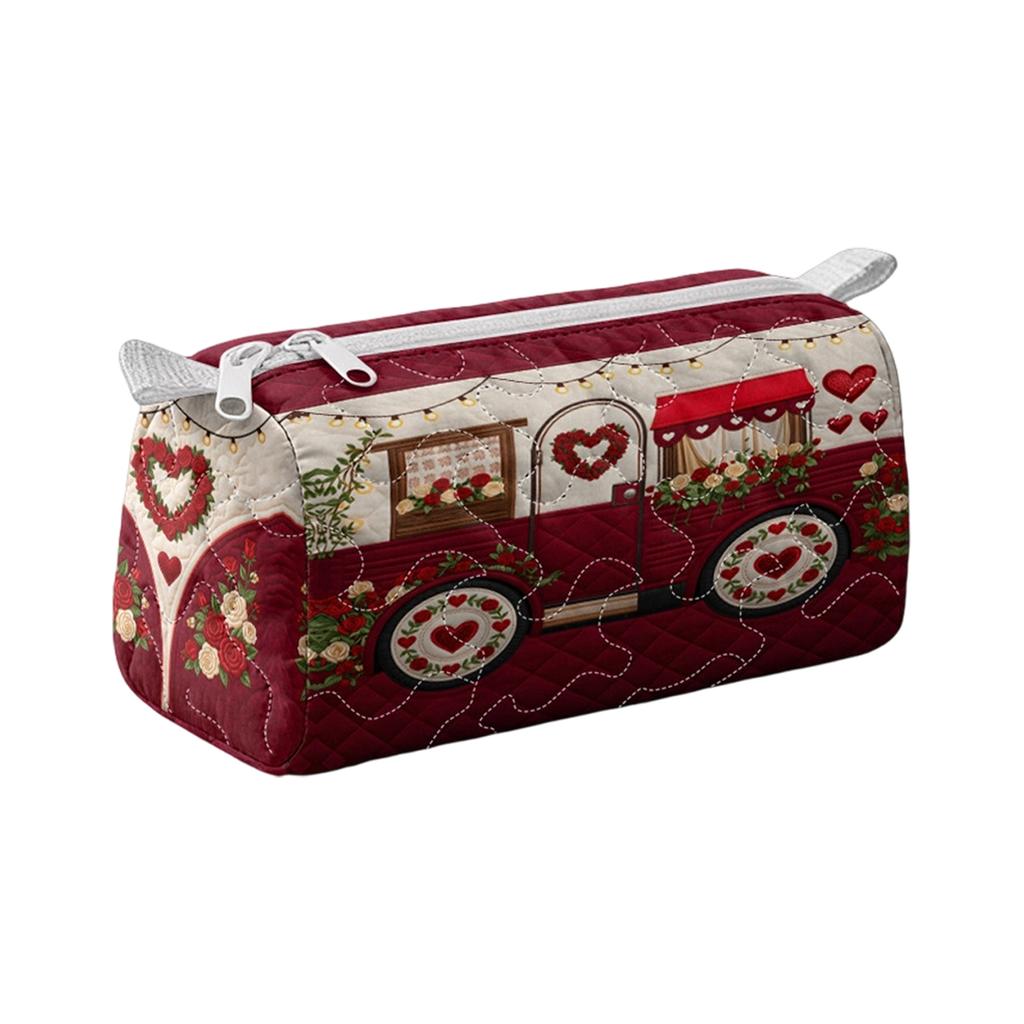 Quilted Storage Bag Cosmetic Organizer Multifunctional Travel Pouch Small Size Durable Lightweight Portable