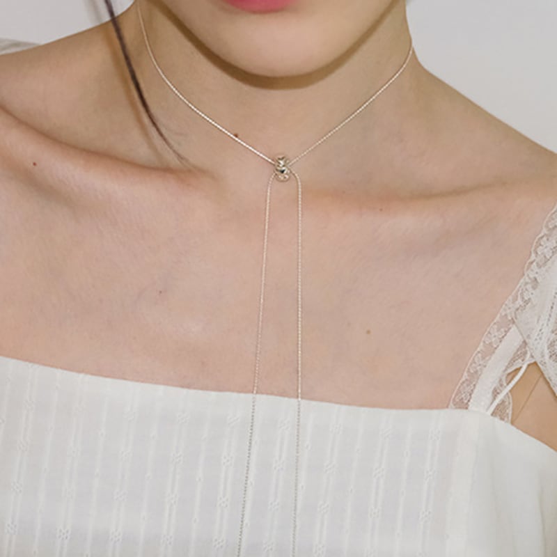 ANOTHER CELL Heart Circle Ribbon Necklace