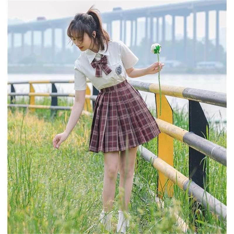 Original Haohai Milk White Square Neck College Style JK Uniform Shirt 2024