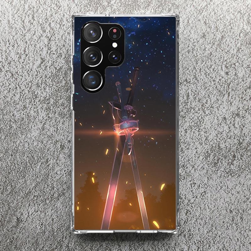 Sword Art Online Anime Phone Case For Samsung Galaxy S25 S24 S23 Ultra S22 Plus S21 S20 FE S10 + S25Ultra S24U Soft Cover Shell