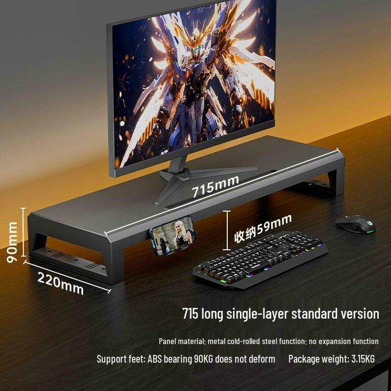 Multifunctional USB Monitor Riser Stand and Desktop Organizer