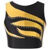 Girls Shiny Rhinestone Decor Dance Top Sleeveless Round Neck Jazz Performance Vest Tank Top