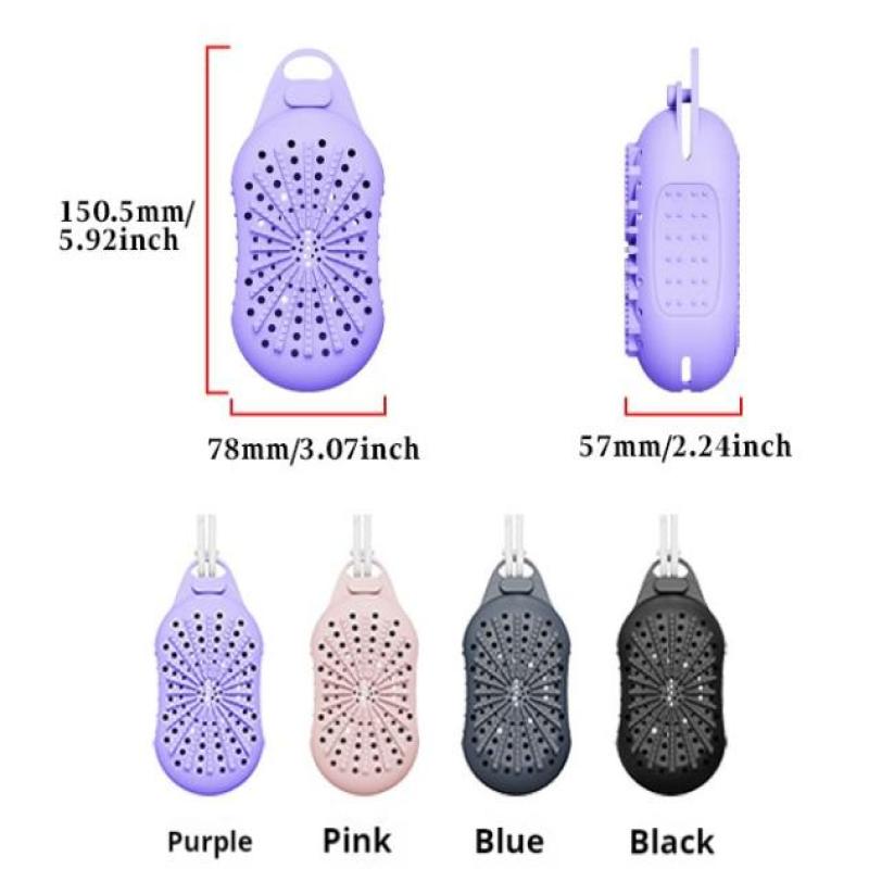 Silikon Seifensäckchen Sparsäckchen mit Kordel zum Peelen Duschschrubber Bademassage Doppelseitiges Texturdesign Badewaschen