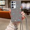 Crossbody Lanyard Case For Samsung Galaxy S24 FE S25 S22 S23 Ultra A55 A53 A54 A15 A16 A25 A56 5G Small Flowers Soft Phone Cover