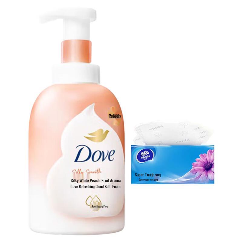 

Dove White Peach Scented Bath Foam & Tissue Set