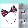 Usa/england Fan Bow Headwear Football Club Supporter Plaid Unisex Accessory
