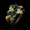 Retro Two-Tone Leaf and Fruit Ring - European & American Inspired Dark Luxury Jewelry