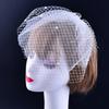 Birdcage Veil Wedding Hair Accessory With Beadwork Peal and Hair Comb Tulle Face Cover Veil For Bride PhotoShoots