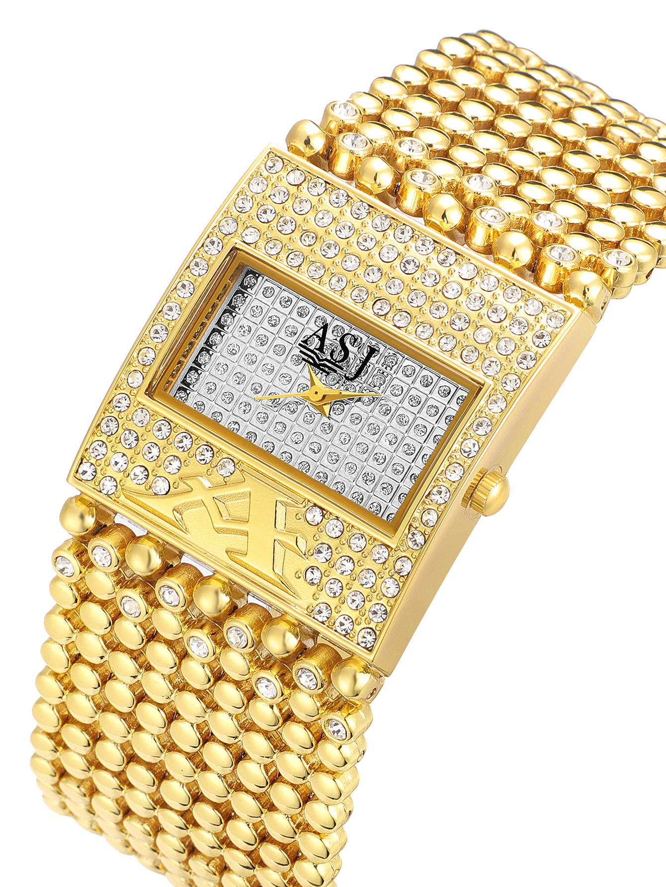 

UTHAI CQ415 Middle Eastern Fashion Women watch Simple Diamond Set Quartz Watch Light Luxury Clock Giftwatches for woman