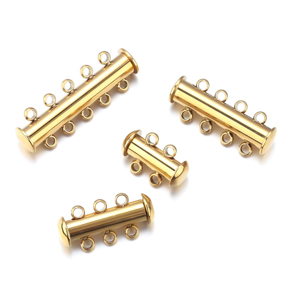 2/3/4/5 Reihen Edelstahl Magnetverschluss Schieberöhren Schloss Für Mehrschichtige Armbänder Halsketten Verschluss Haken Schmuckherstellung Zubehör