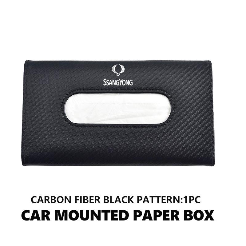 Car Tissue Box Towel Sun Visor Hanging Paper Holder Storage Decor For SsangYong Musso Rexton Torres Kyron Actyon Tivoli Rodius