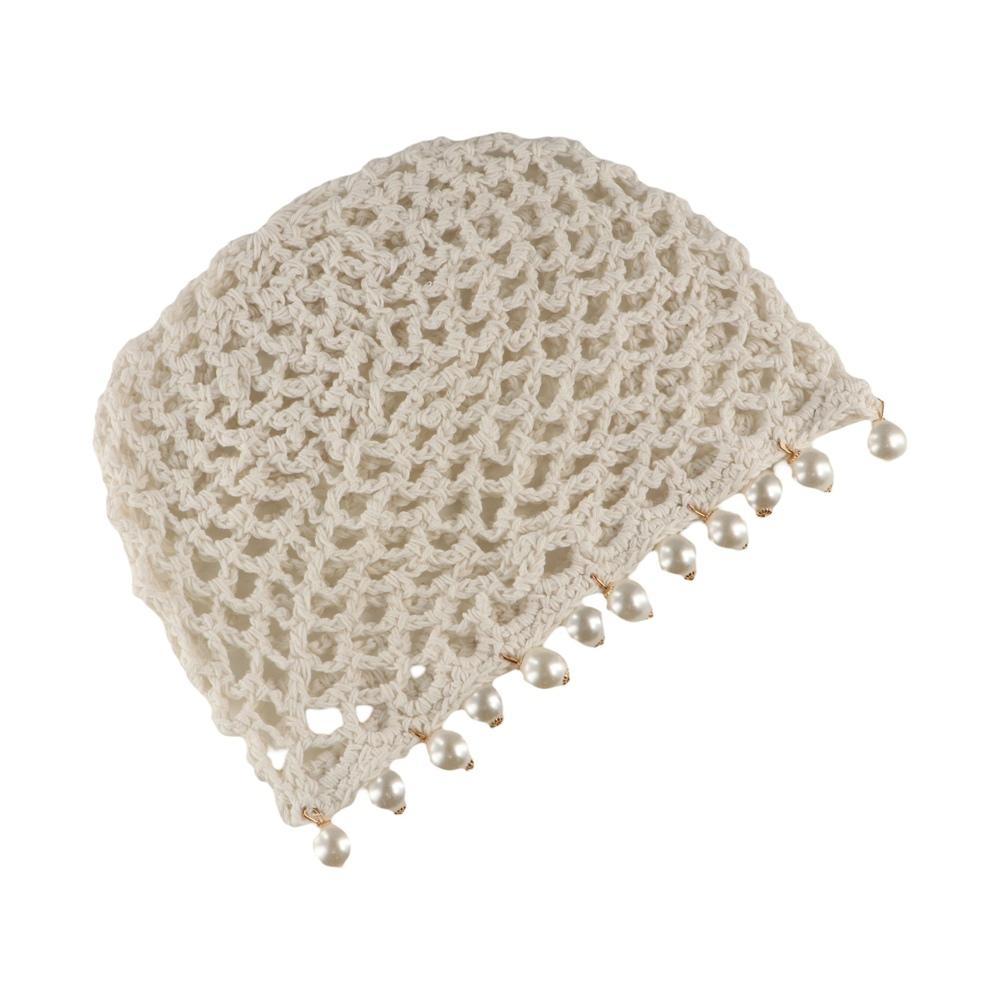 Round Beads Crochet Hollow Tassels Knitted Hat Bohemian Style Ethnic Style Hat  Outdoor