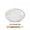 Ruhan European Bone China Hand-Painted Gold Rim 12-inch Fish Plate
