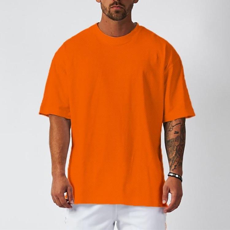 Nouvelle Marque Homme Lâche Surdimensionné Musculation Fitness Été Séchage Rapide Maille Salle de Sport Sport T-shirt d'Entraînement Couleur Unie