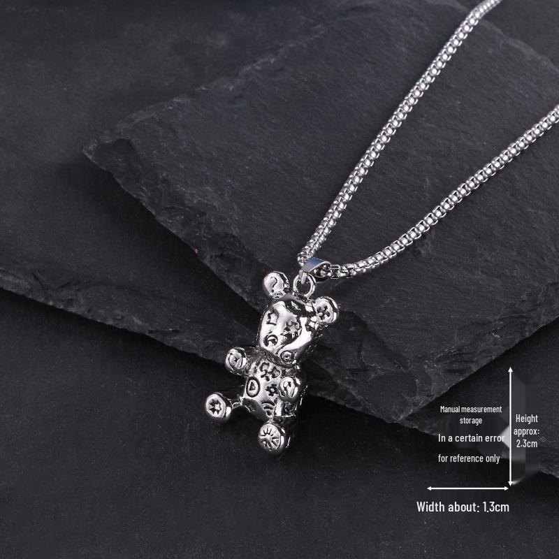 Creative Cartoon Bear Necklace with Movable Limbs - Zinc Alloy Pendant Jewelry
