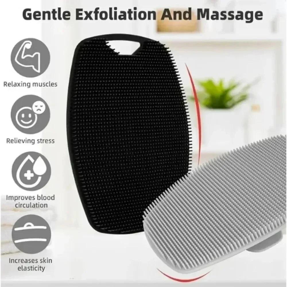 Soft Silicone Exfoliating Body Scrub Brush,Gentle Cleansing Scrubber, Practical Easy Clean Bath Shower Daily Skin Care Accessory