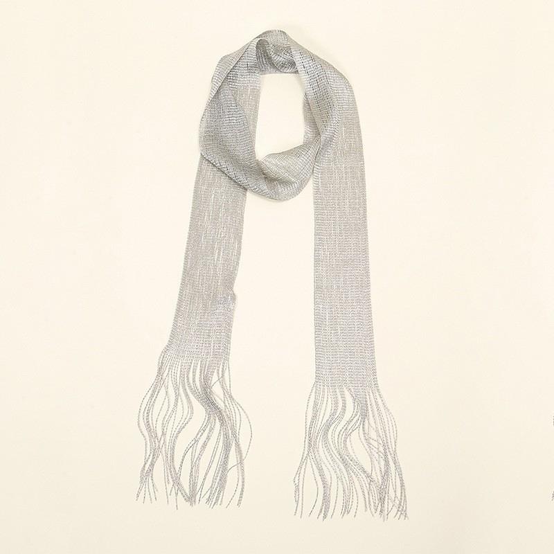 Professional Scarf Sunscreen Neck Shawl Gold Silver Bright Silk Scarves Lace Tassel Party Evening Dress Scarf For Women