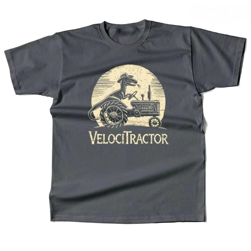 Street casual style Unisexs and Womens Tshirts Unisexs pure cotton VelociTractor pattern Tshirt S