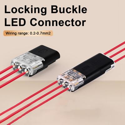 24/40Pcs 3-Pin Solderless Wire Connectors with Locking RGB LED Strips Light Wire Quick Connector No Stripping 18-22AWG Wire Plug-in Connector