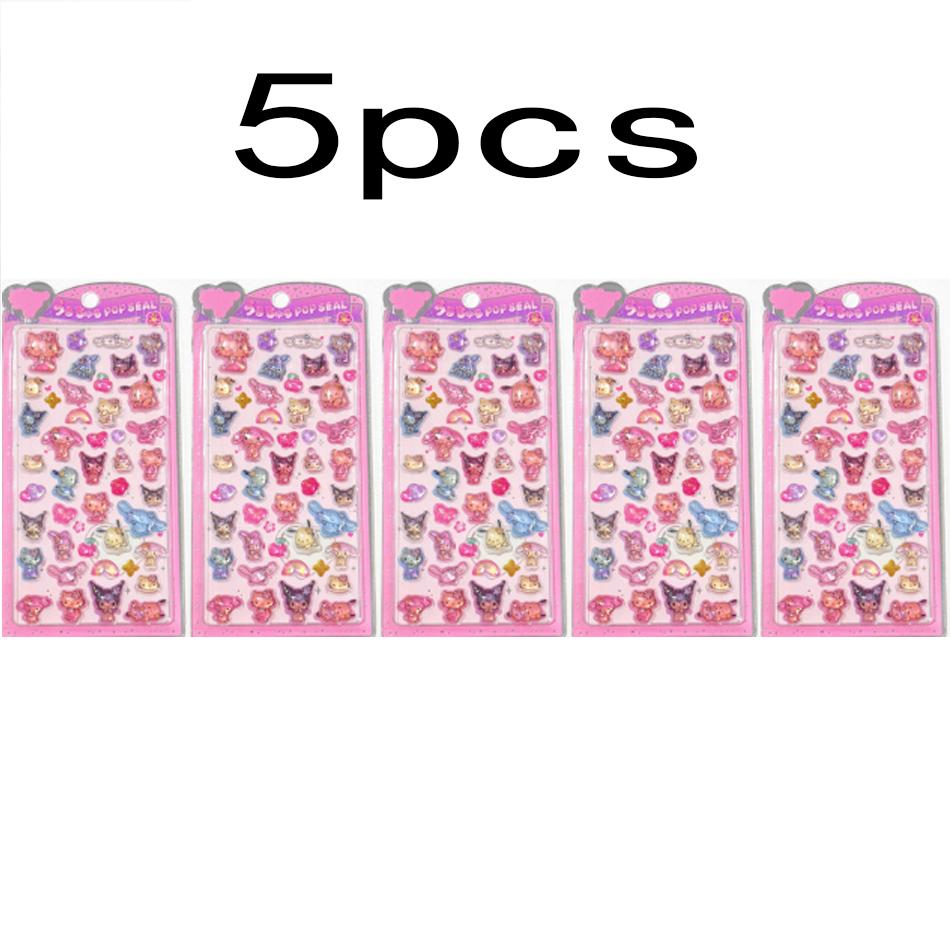 Best-Selling Minions Kuromi Melody Kt Cat Solid Three-Dimensional Crystal Sticker With Drip Adhesive Decorative Sticker