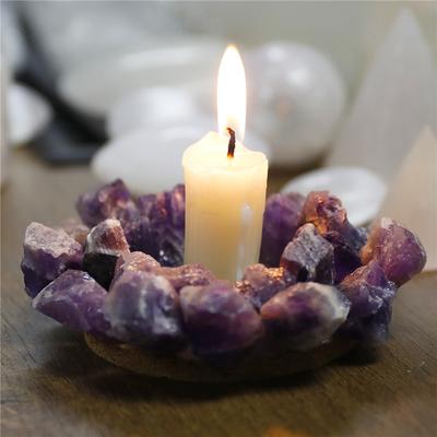 Natürlicher Amethyst Rohstein Kristall Kerzenhalter Europäischer Hochzeitskerzenhalter Dekoration Heimhandwerk