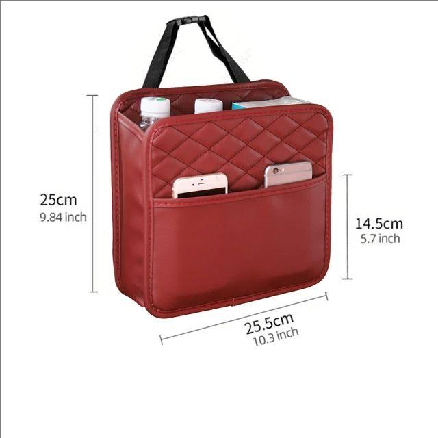 Multifunctional Car Seat Storage Bag Leather Storage Bag Garbage Bag Hanging Storage Bag Suitable For Most Car Models