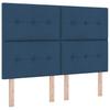 Box Spring Bed with Headboard Blue 190 x 140 cm Fabric
