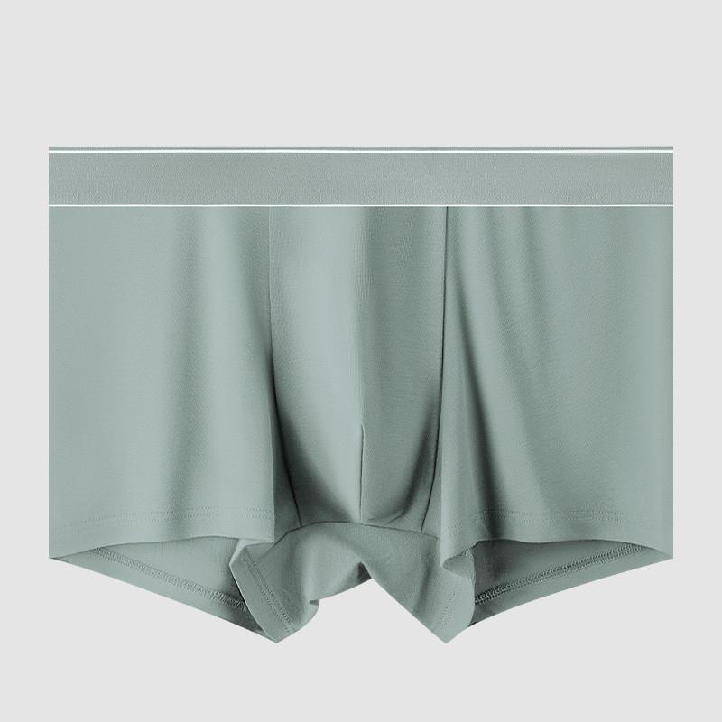 

Мужское хлопковое нижнее белье со средней талией, однотонное, бесшовное, ультратонкое, из ледяного шелка, мужские трусы, нижнее белье, шорты-боксеры 4XL зелёный