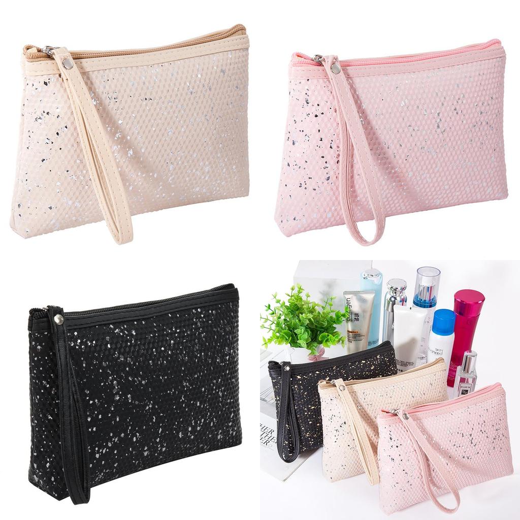 Yz-59 New Fashion Glittering Pu Makeup Bag For Women Large Capacity Portable Cosmetic Storage Clutch