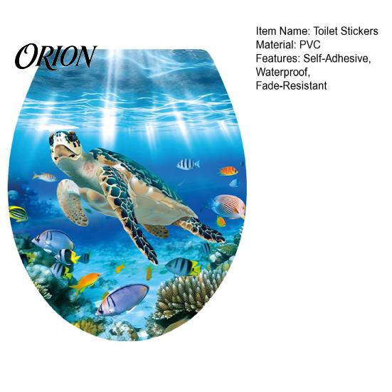 Waterproof Toilet Stickers Sea World Lid Stickers, Wall Sticker, Easy Removable Bathroom Peel & Stick Decal for Restroom Decor Creative Home
