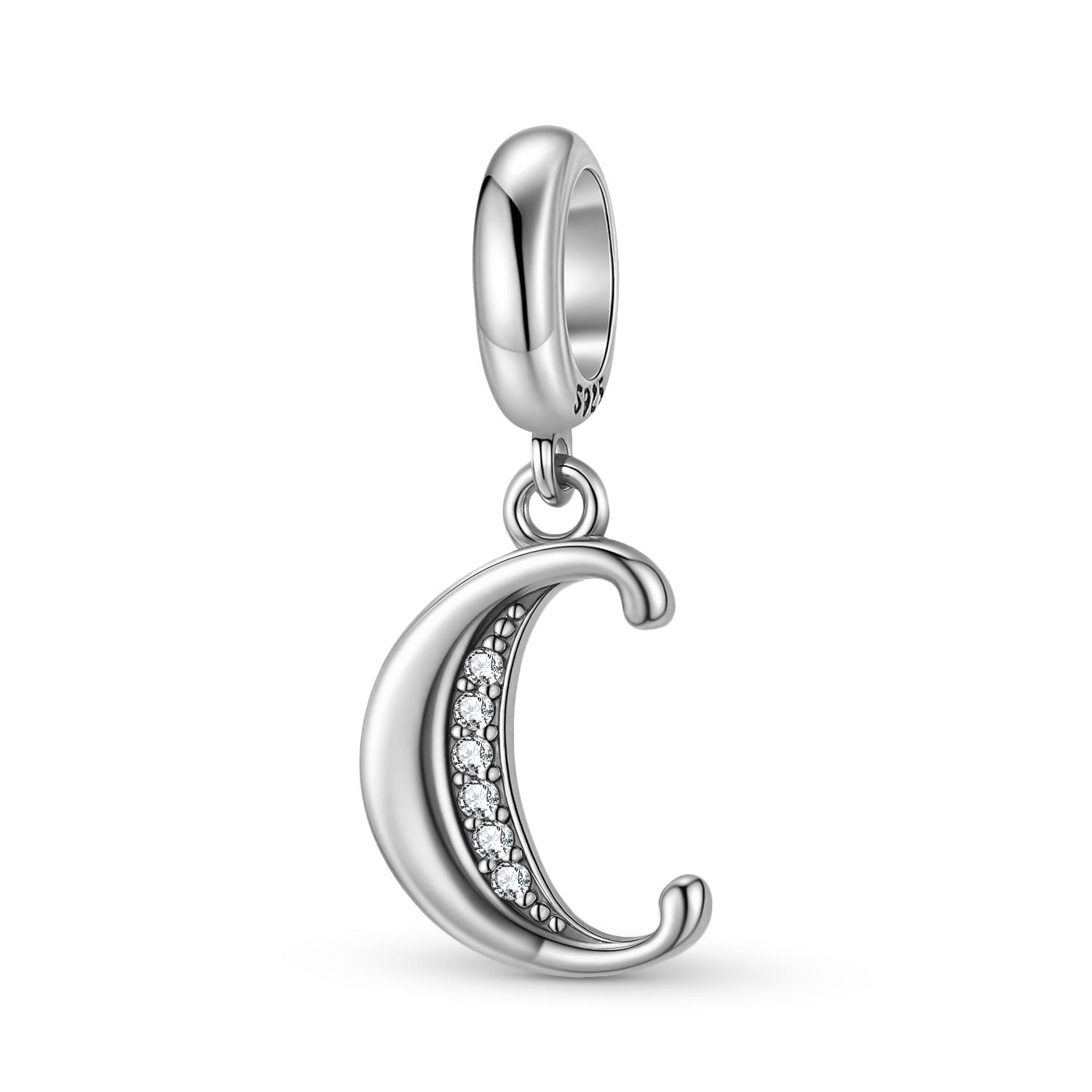 

26 Letters of the Alphabet Pendant Charm Authentic 925 Sterling Silver Beads for Women Charm Bracelet Necklace Jewelry Making