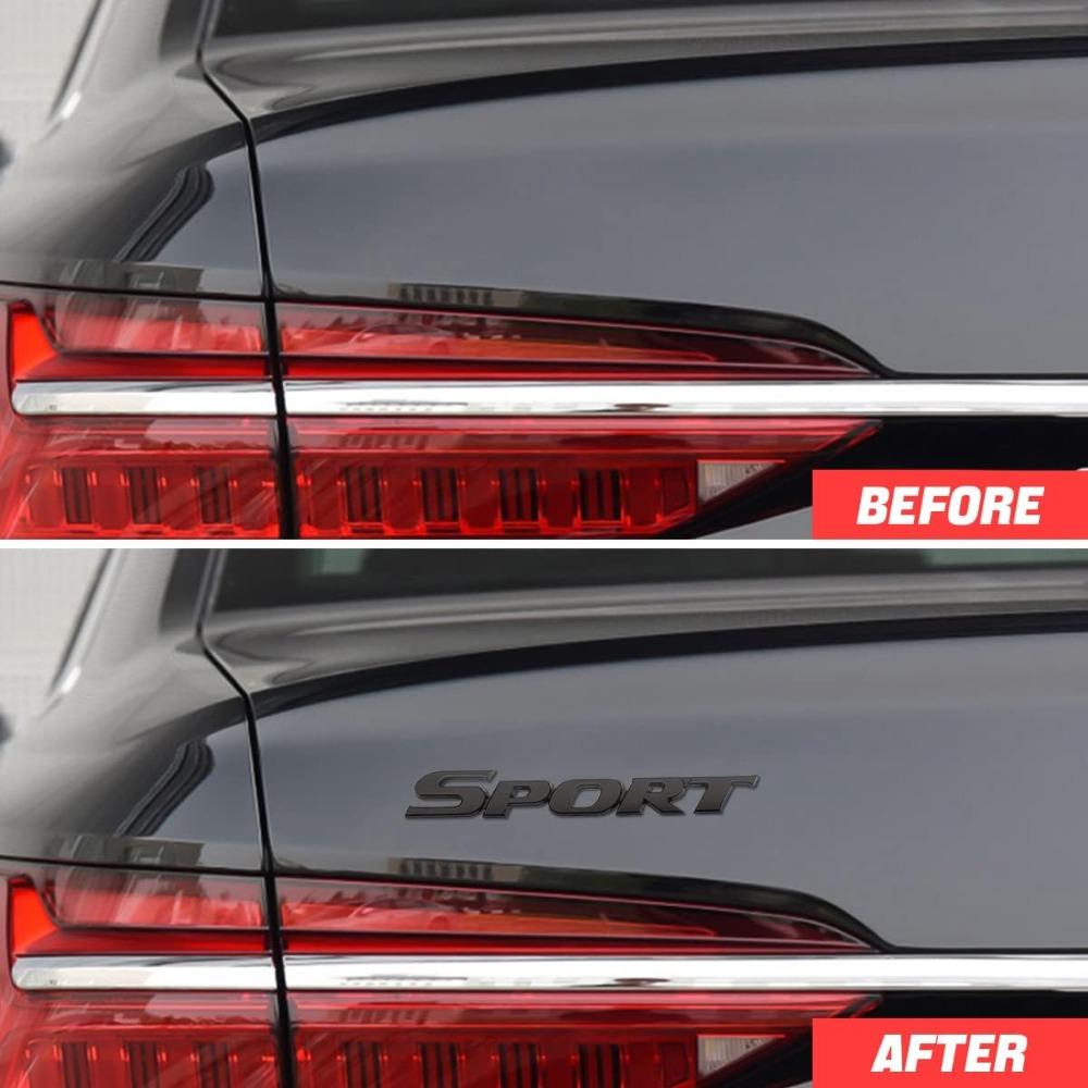 2PCS Black and Silver 3D Sport Sticker for Car Car Fender Decal Sticker  for Trunk Side Fender
