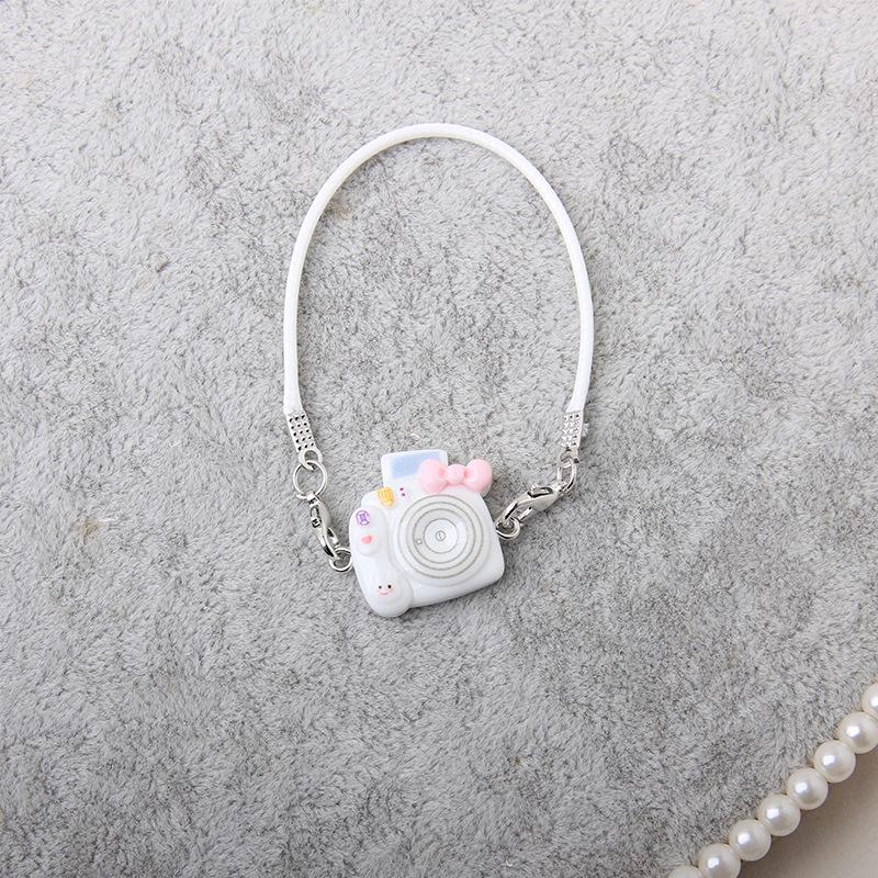 Dollhouse Mini Cartoon Model with Camera, Bow Tie, and Lanyard Pendant