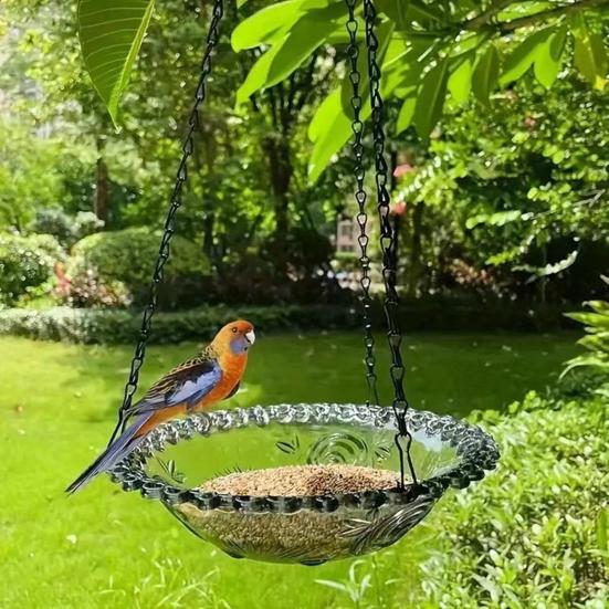 Hanging Bird Bath And Feeder Outdoor Bird Bath Feeder Bowl Bird Bath Bowl Attracts Wild Birds for Garden Yard Decor