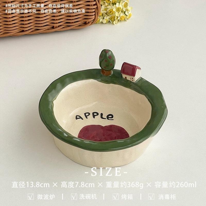 Underglaze Color Yogurt Bowl Set Cute Breakfast Bowl Ceramic Dessert Bowl for Kids Ins Style Tableware