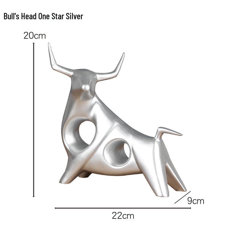 Light Luxury Abstract Cow Figurine: Wealth-Attracting Decor for Living Room, Wine Cabinet, or Office – Elegant Opening Gift