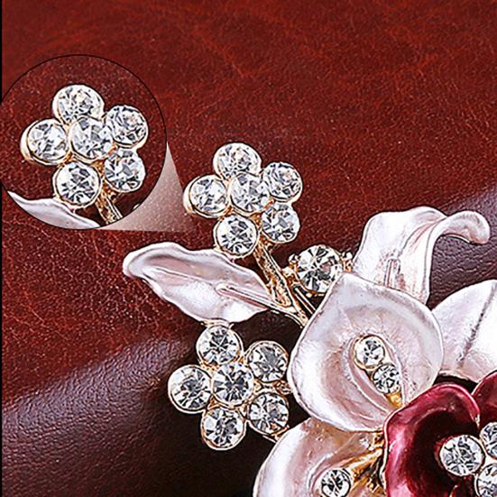 Shiny Rhinestones Flower Jewelry Women Girls Fashion Scarf Shawl Brooch Pin