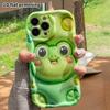 Phone Case: 2D Flat Design Suitable for iPhone 18 17 16 15 14 13 Pro Protective Case, Green Little Frog, Perfect Christmas and Halloween Holiday Gift