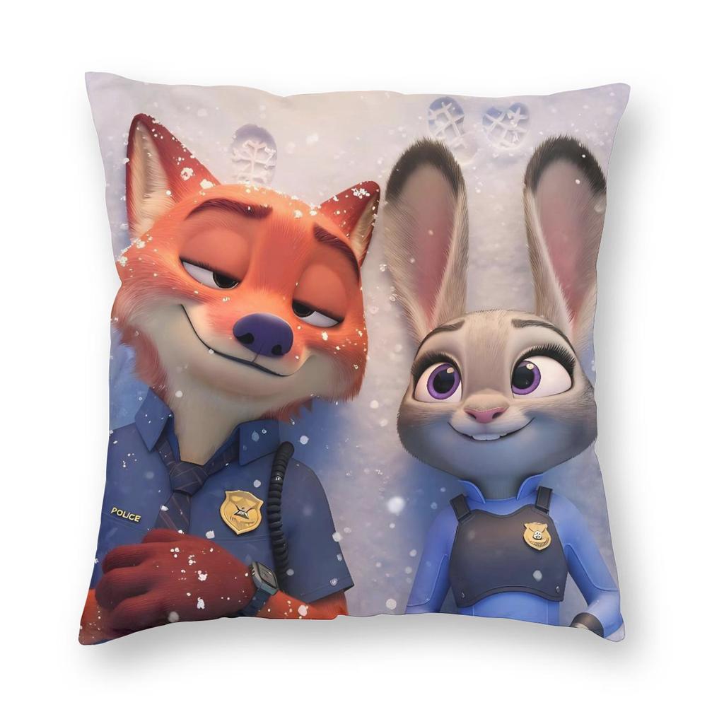 Cartoon Zootopia Judy Pillowcase Double-sided Printing Fabric Cushion Cover Gift  Throw Pillow Case Cover Home Square 18''