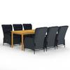 Día Y Noche - Día Y Noche 7-Piece Garden Dining Set Dark Gray