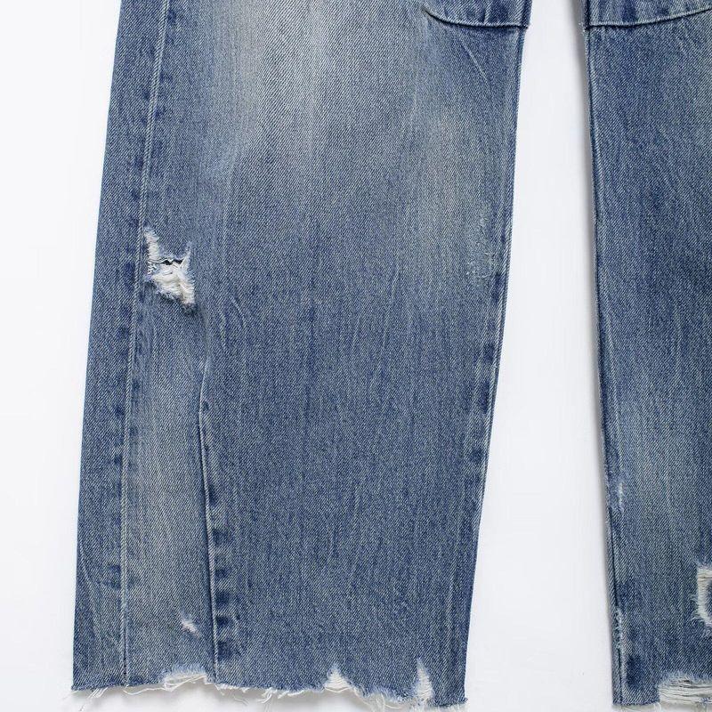 Kaslead New Arrival Women's Clothing Fashion Style Perforated Hole Decoration Balloon Version Loose Denim 5520246