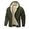Men S European Size Thick Fleece Hooded Jacket Work Coat