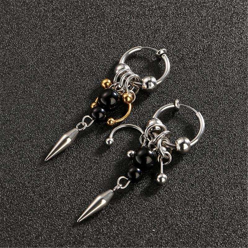 Geometric Cone Earrings Ear Pendant With Stylish Fringe Alloy Punk Accessory For Casual Evening Event