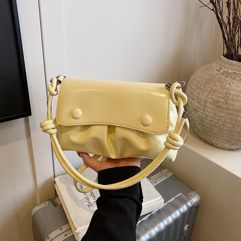 Spring and Summer High-end Handbag Bag Women's New Fashion Pleated Versatile Shoulder Bag Crossbody Small Square Bag