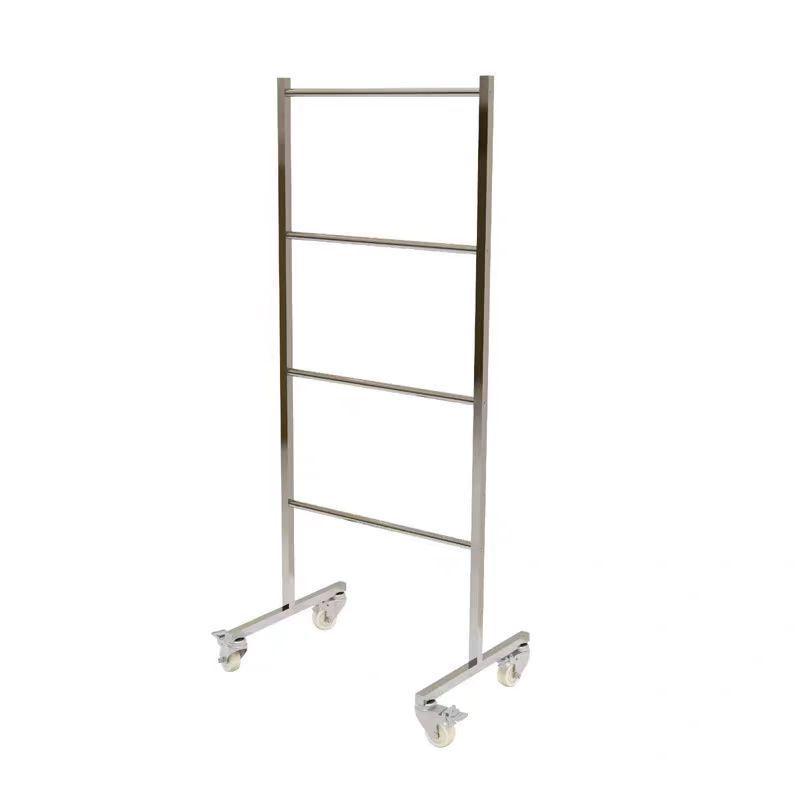 Stainless Steel Multi-Layer Clothes Rack: Floor-Standing, Large Capacity, Brushed Silver for Men and Women’s Pants.