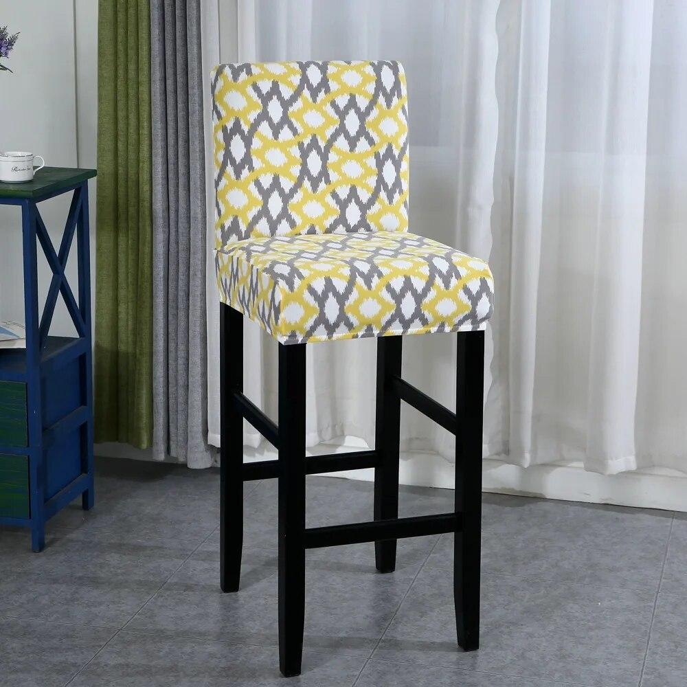 Elastic Bar Stool Chair Cover Home Dining Room Bar Seat Cover Geometric Style Restaurant Hotel Decor Washable Easy Cover