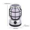LED Solar Camping Lantern with Handle Rechargeable Retro Camping Light for Emergency Outdoor Camping Hiking Fishing