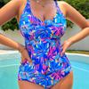 Women's 2025 Floral Two-Piece Swimsuit: European & American Fashion Bikini Beachwear